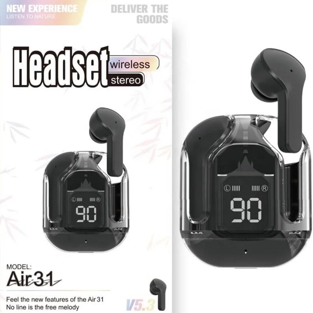 Headset TWS 5.3 Earbuds True Wireless Stereo Headphones in‎ Ear Earphone Black